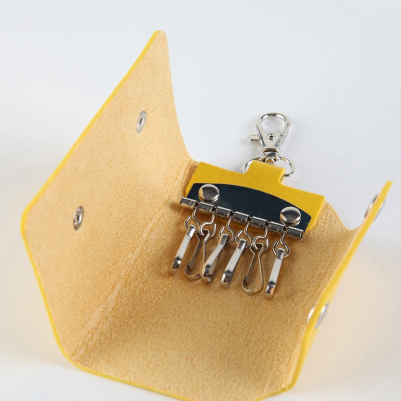 

Solid Color PU Leather Keychain Pouch Housekeeper Key Holders Car Keychain Key Holder Bag Case Key Wallet Cover Storage Bag