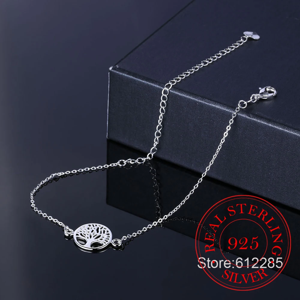 Модные пляжные Винтаж 925 стерлингового серебра шарм браслеты ювелирные изделия