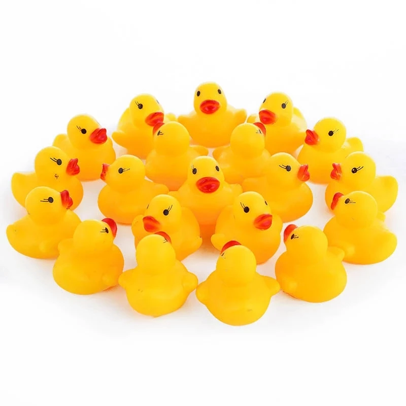 

60-120pcs/lot Cute Baby Kids Squeaky Rubber Ducks Bath Bathe Room Water Fun Game Playing Newborn Boys Girls Toys for Children