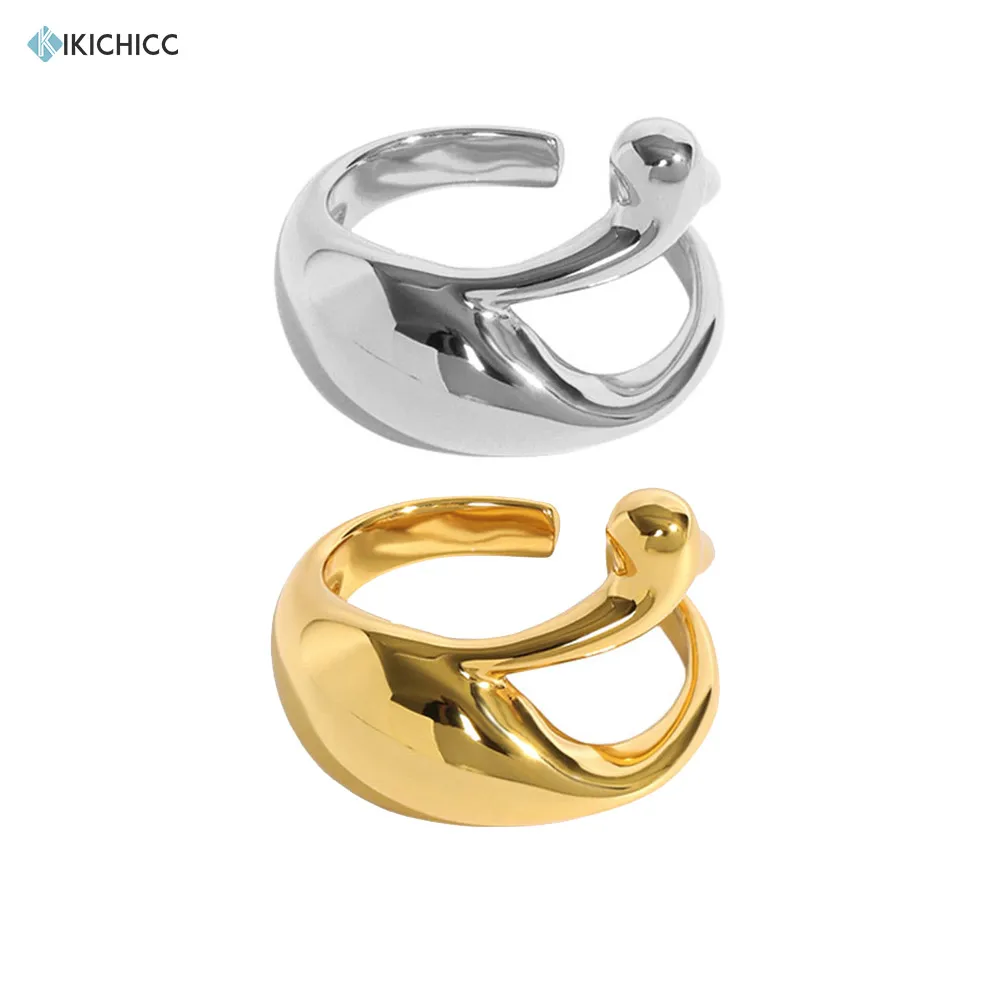 

KIKICHICC 925 Sterling Silver 2021 Large Resizable Rings Geometric Irregular Plain Circle Luxury Jewelry Wedding Fine Jewelry