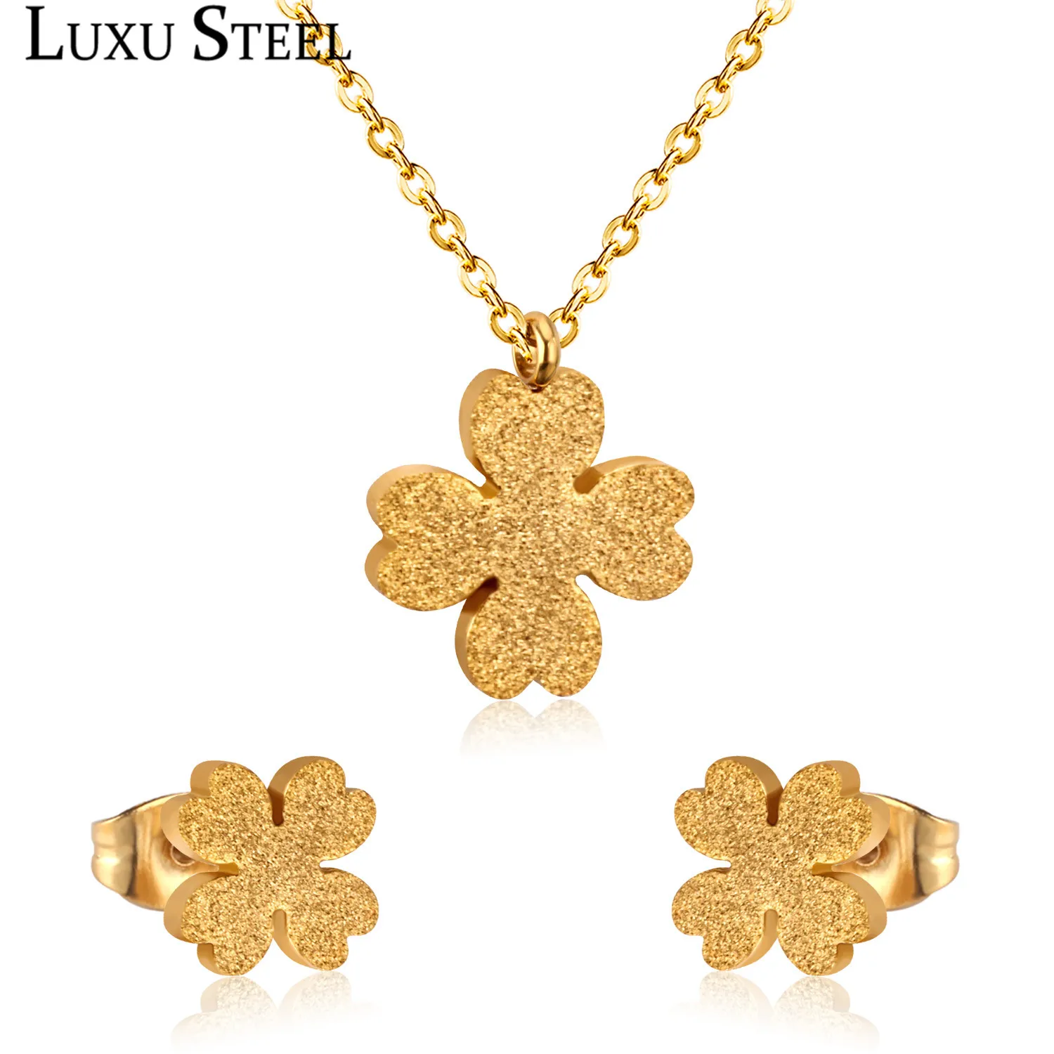 Ожерелье и серьги LUXUSTEEL Женские аксессуары золотистого цвета ожерелье с