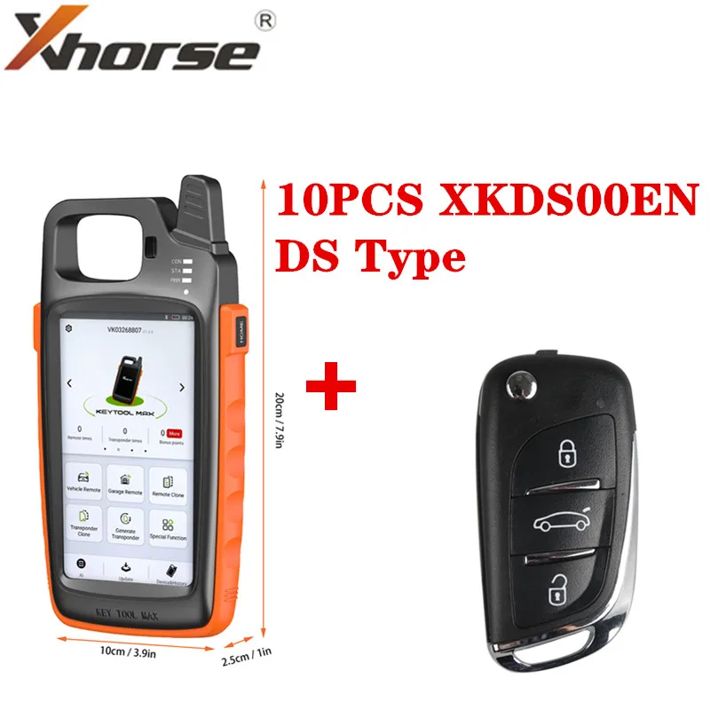 Ключ XHORSE VVDI MAX Plus 10 шт. XKDS00EN VVDI2 для Volkswagen DS Type дистанционный ключ 3 кнопки| |
