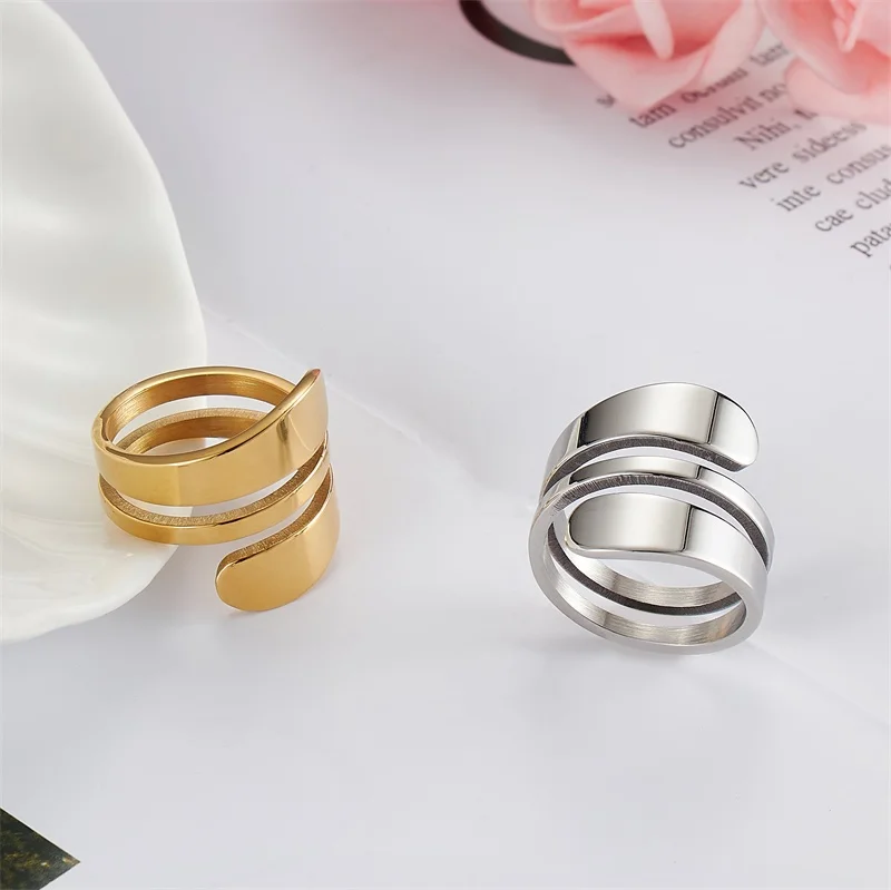 Женское кольцо модные кольца из нержавеющей стали серебряного цвета для женщин