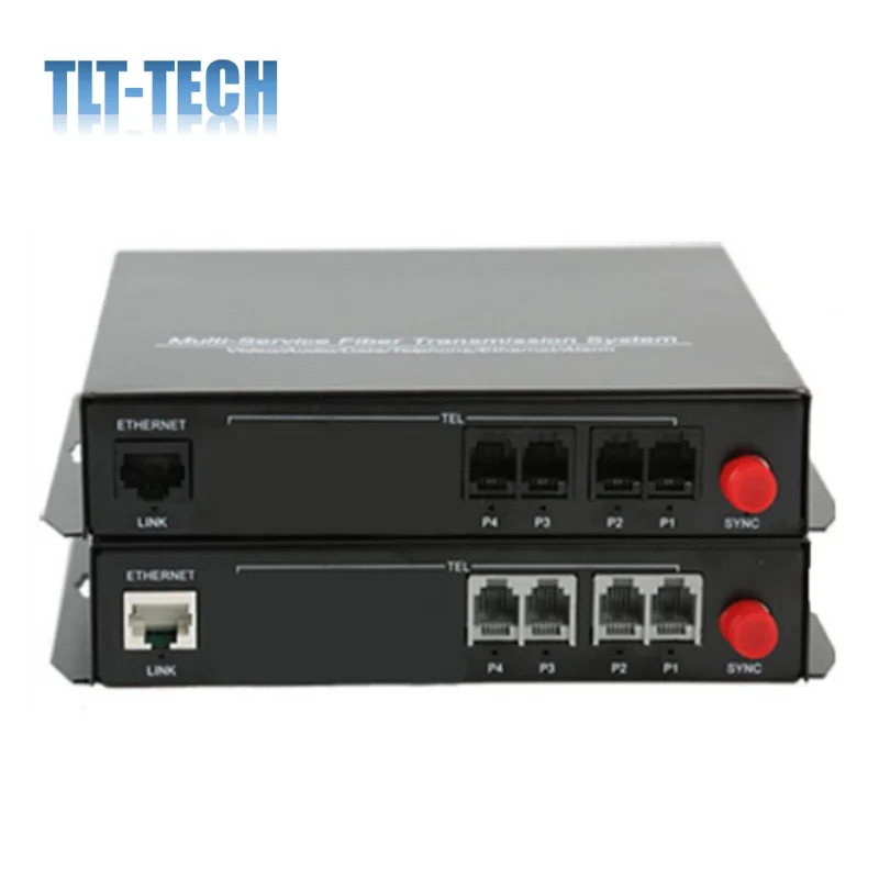 4 Channels PCM Voice Telephone Fiber Optic Media Converter with 10/100M Ethernet,Long Distance Transmission up 20Km