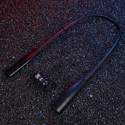 TWS Беспроводные наушники с шейным креплением HD Hi-Fi, музыкальные наушники, вставные КАРТЫ, MP3 плеер, спортивные наушники для фитнеса, для мобильного телефона - Цвет: Black