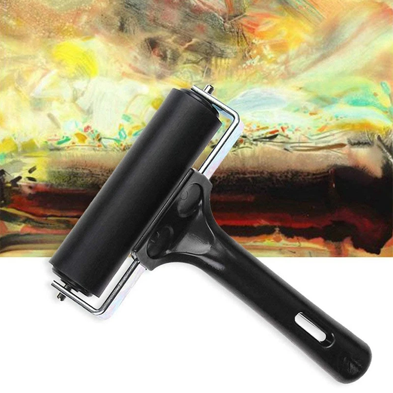 

New-Rubber Roller, Set of 2 (6 & 10cm), Ink Brayer Roller perfect for Printmaking, Wallpapers, Block Printing Stamping