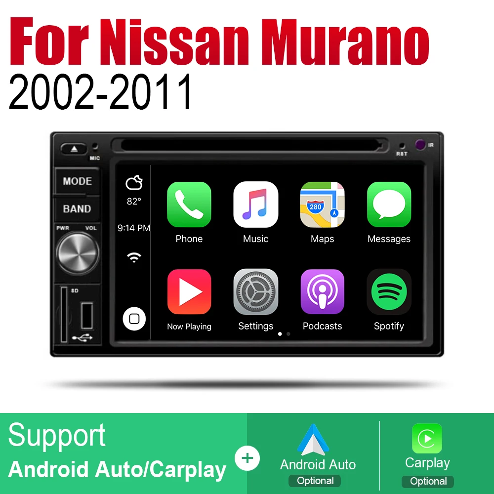 Android 2 Din Auto Radio DVD For Nissan Murano 2002~2011 Car Multimedia Player GPS Navigation System Radio Stereo