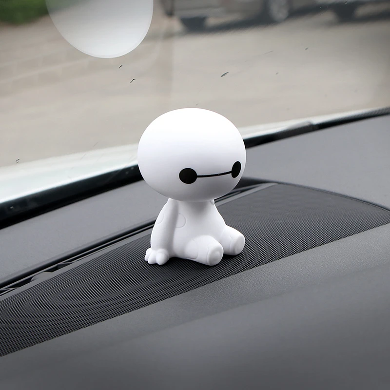 Автомобильные украшения, мультяшный пластиковый робот Baymax, качающаяся голова, интерьерные украшения, большие игрушки в виде героев, автомобильные аксессуары