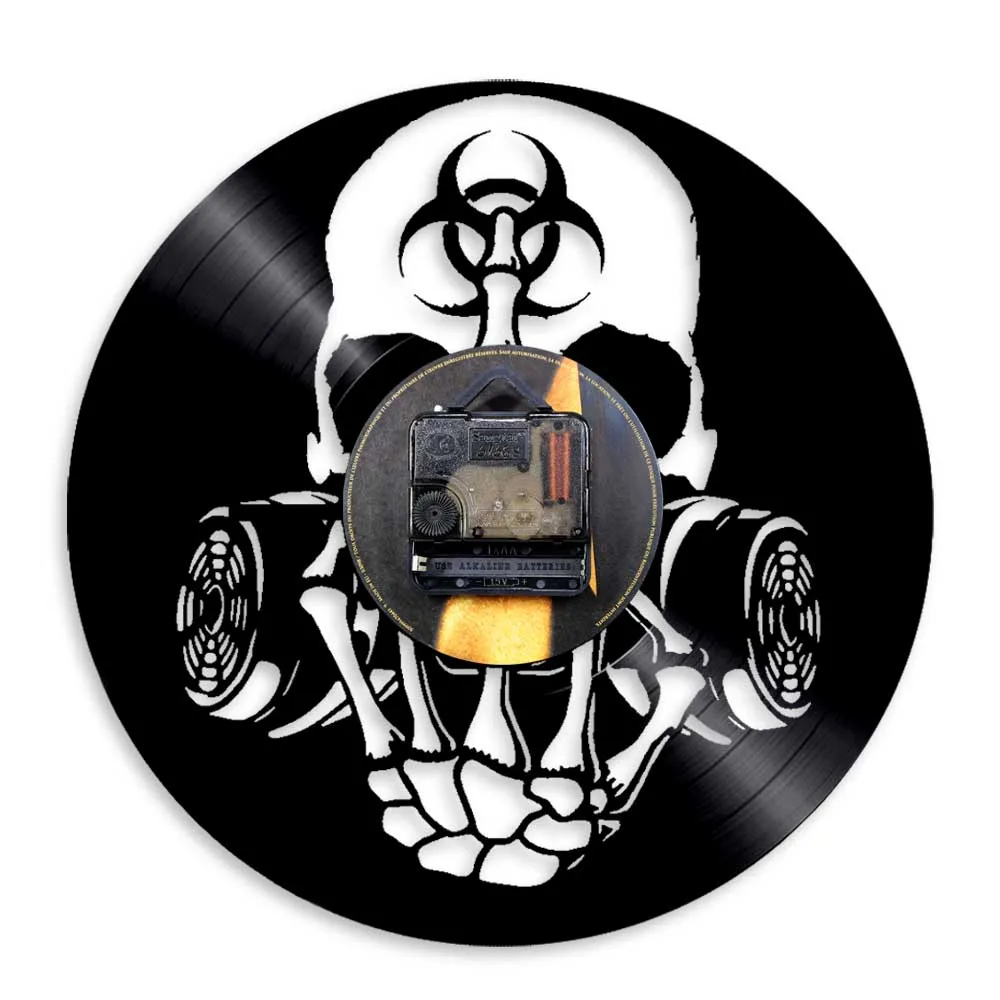 Настенные часы с ядовитыми биогазанами противогаз маска зомби Череп виниловая