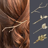misananryne for women hair accessories branch leaves hairpin metal antler branch alloy barrettes styling tool side hair clip