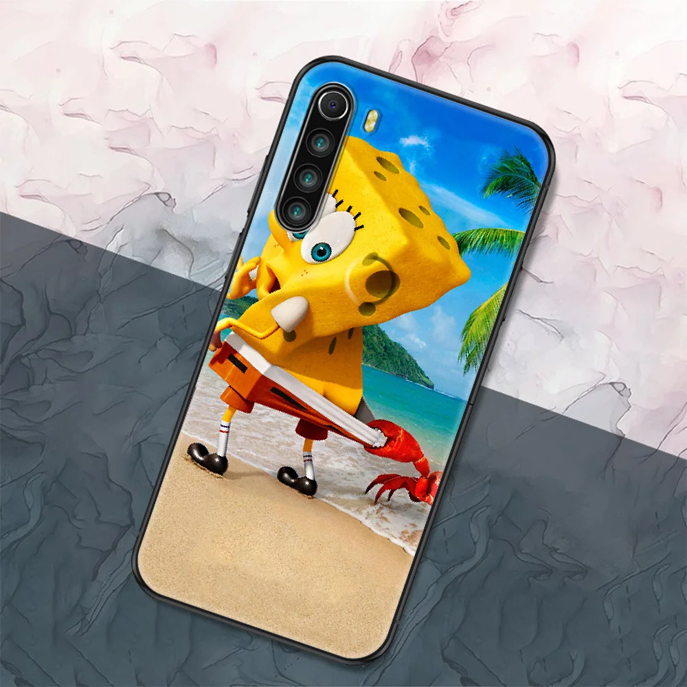 

Sponge-Bob Cartoon Cute Phone case For Xiaomi Redmi Note 7 7A 8 8T 9 9A 9S 10 K30 Pro Ultra black art cell cover painting