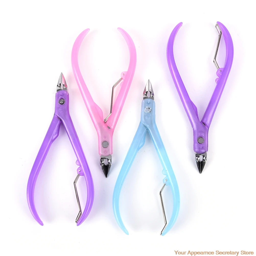

1Pc Nail Cuticle Nipper Plastic+Metal Clipper Scissor Dead Skin Remover Manicure Nail Art Tool Random