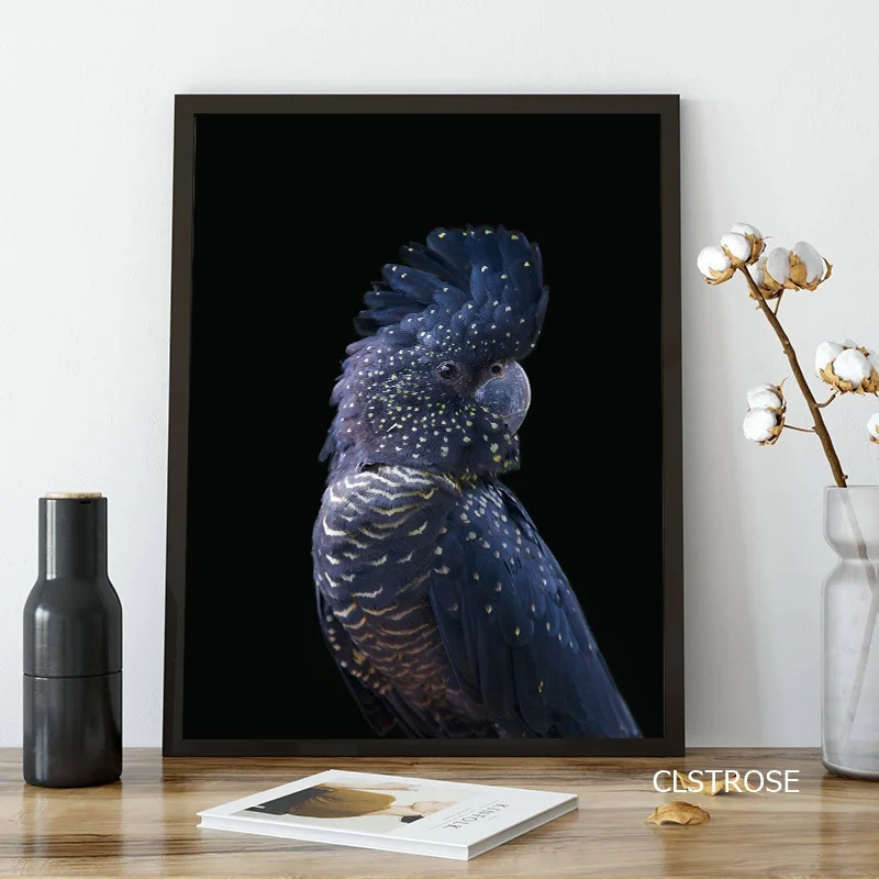 Животные картина холст фиолетовый попугай в нордическом современном стиле