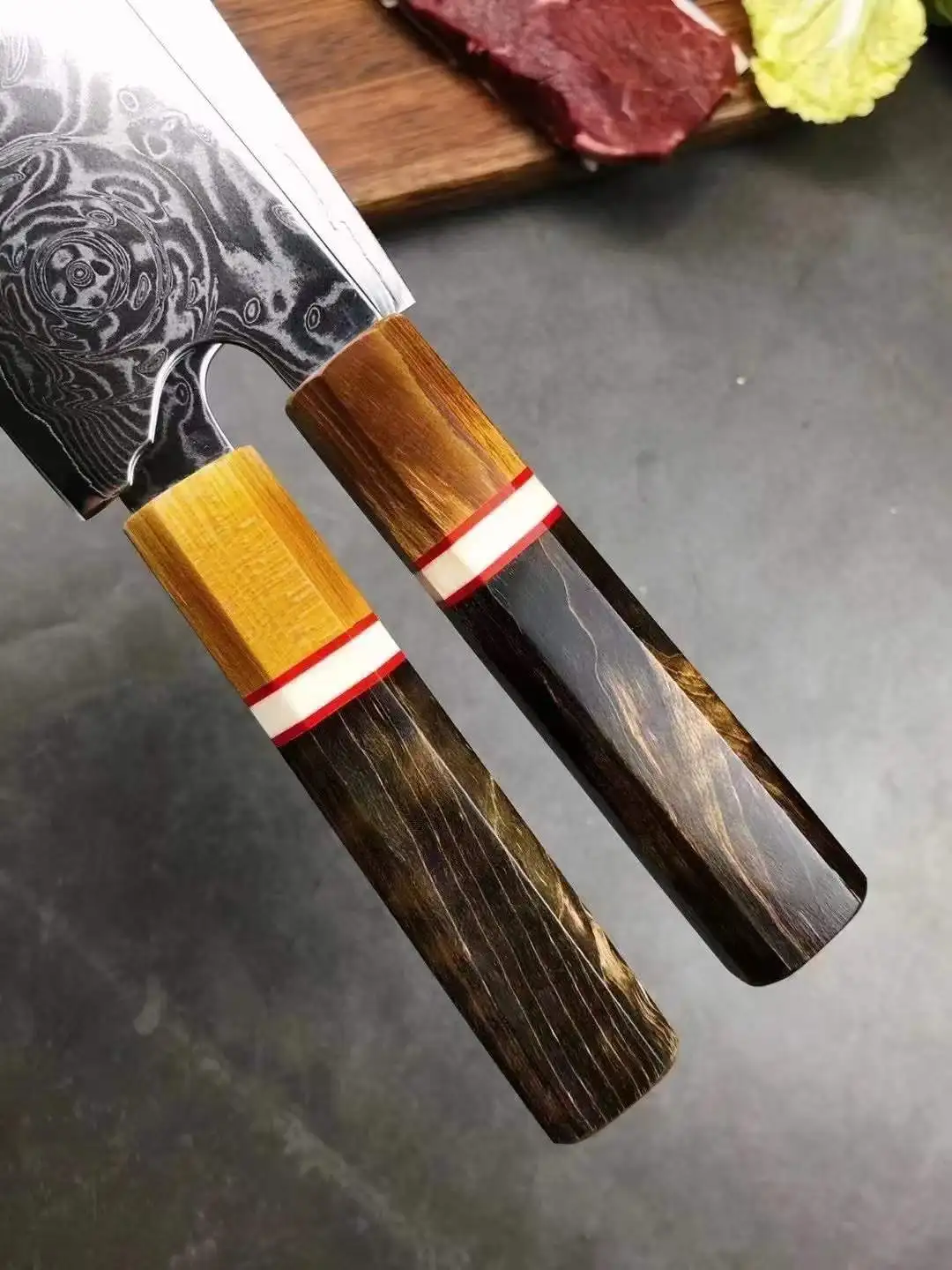 

Handmade Damascus VG10 Knife Unique Rose Texture Pattern Handmade Facas Couteau Cuchillos De Cocina Kitchen Knife