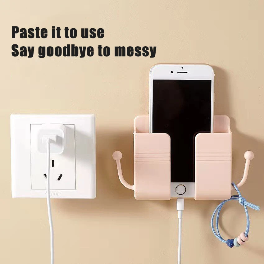 Punch Free Wall-Mounted Storage Box Remote Control Installed Mobile Phone Outlet Charging Multi-Function Hook | Дом и сад