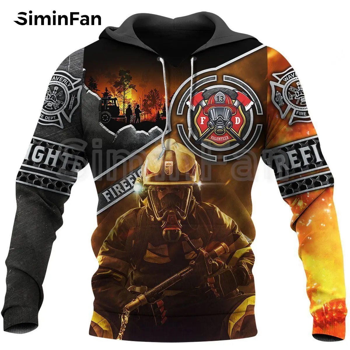 

Mens 3D Print Hoodies Brave Firefighter Fireman Unisex Casual Sweatshirts Harajuku Pullover Women Tracksuit Coat Hip-Hop Jackets