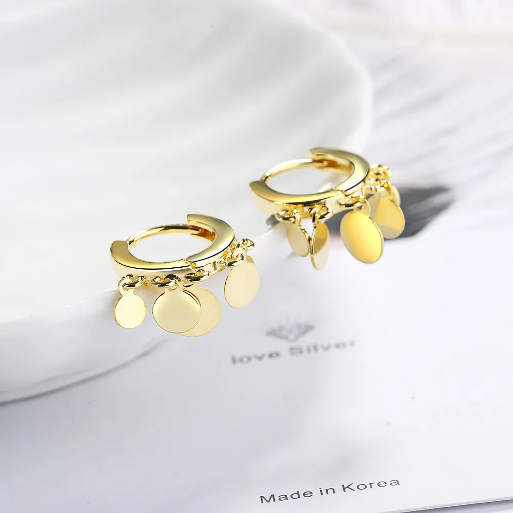 Крошечный модного серебристого цвета круглые серьги капли Роскошные личности в