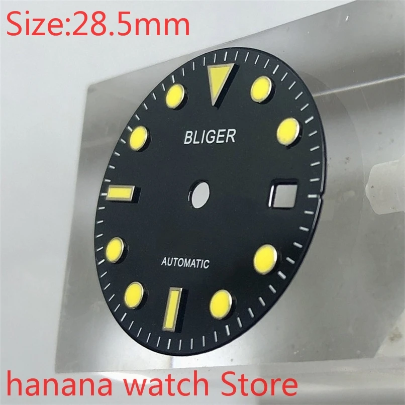 

Асептический 28,5 мм многоцветный циферблат Bliger, детали для мужских часов, светящийся циферблат, Miyota 8215/8205/821a Eta 2824/2836
