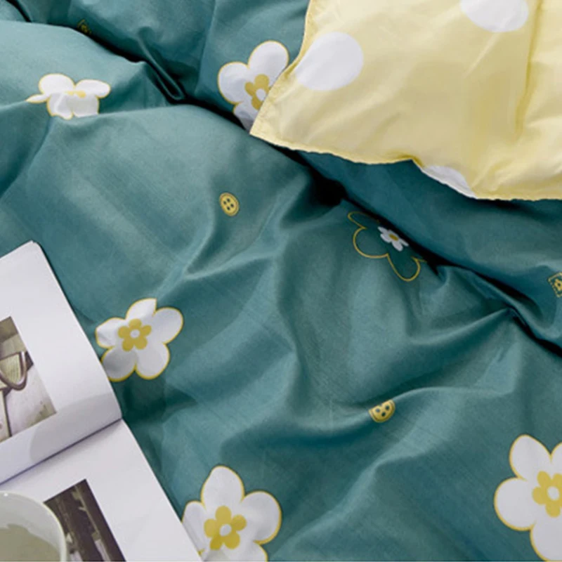 

Cartoon Green Printing Flowers Children/kid Bedding Sets Duvet Cover Bed Sheet Pillowcase Bed Cover Linens Bedclothes