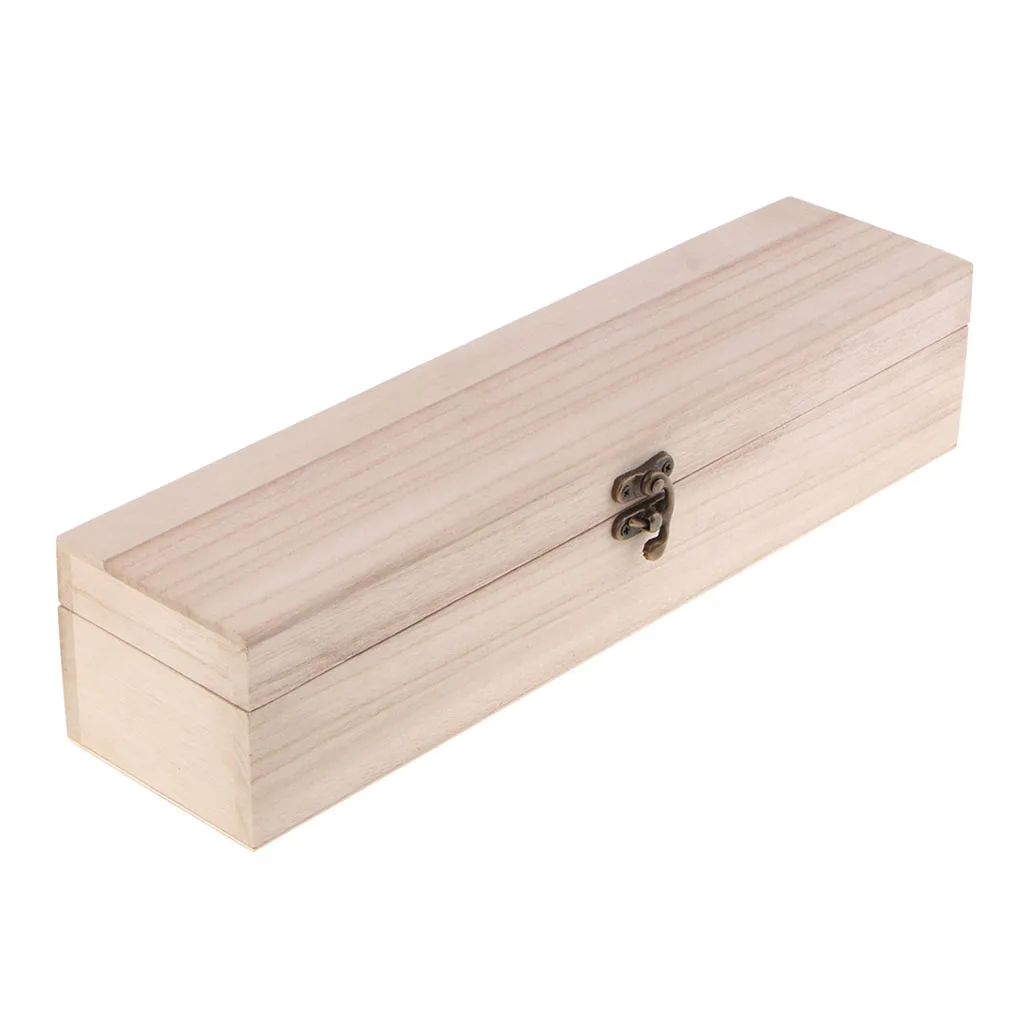 

Simple Rectangle Natural Wood Jewelry Storage Wooden Box with Clasp