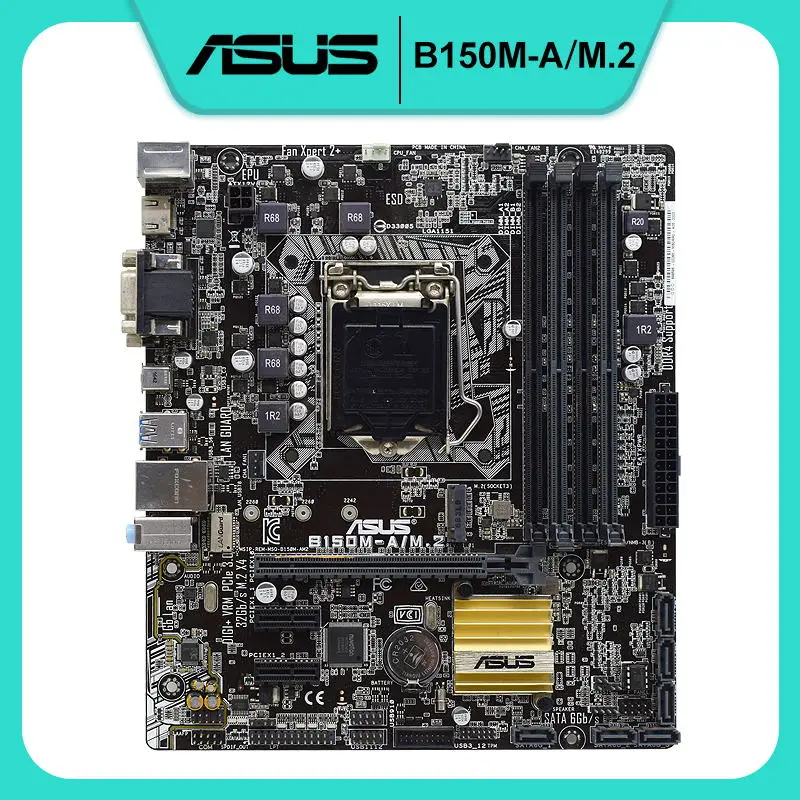 

ASUS B150M-A/M.2 Motherboard 1151 Motherboard DDR4 Intel B150 Core i7 i5 i3 Processor 64GB HDMI PCI-E 3.0 SATA3 USB3.0 Micro ATX