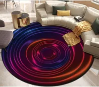 purple round floor Custom 3D Flooring Mural Wallpaper Stereoscopic Modern Nordic abstract colorful whirl floor mat