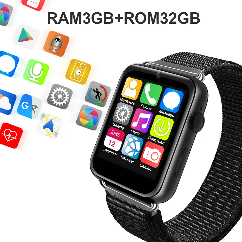 

LEMFO LEM10 4G Smart Watch Android 7.1 1.88 Inch 360*320 Screen 3GB + 32GB GPS WIFI 780mah Big Battery Smartwatch Phone