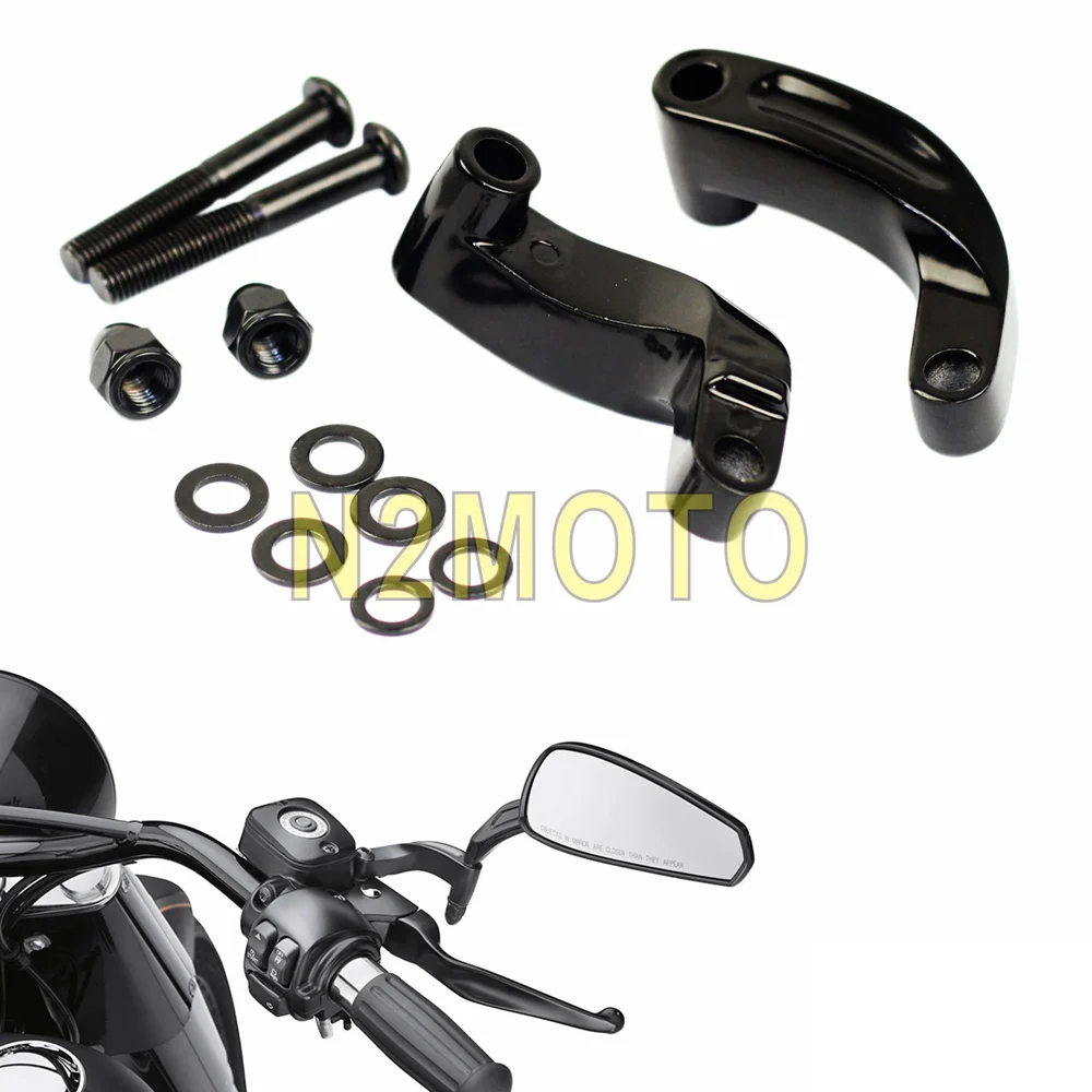 

Motorcycle Aluminum Mirror Riser Relocation Extension Adapter Adaptor Kit for Harley Softail Dyna Street Glide 2009-2014