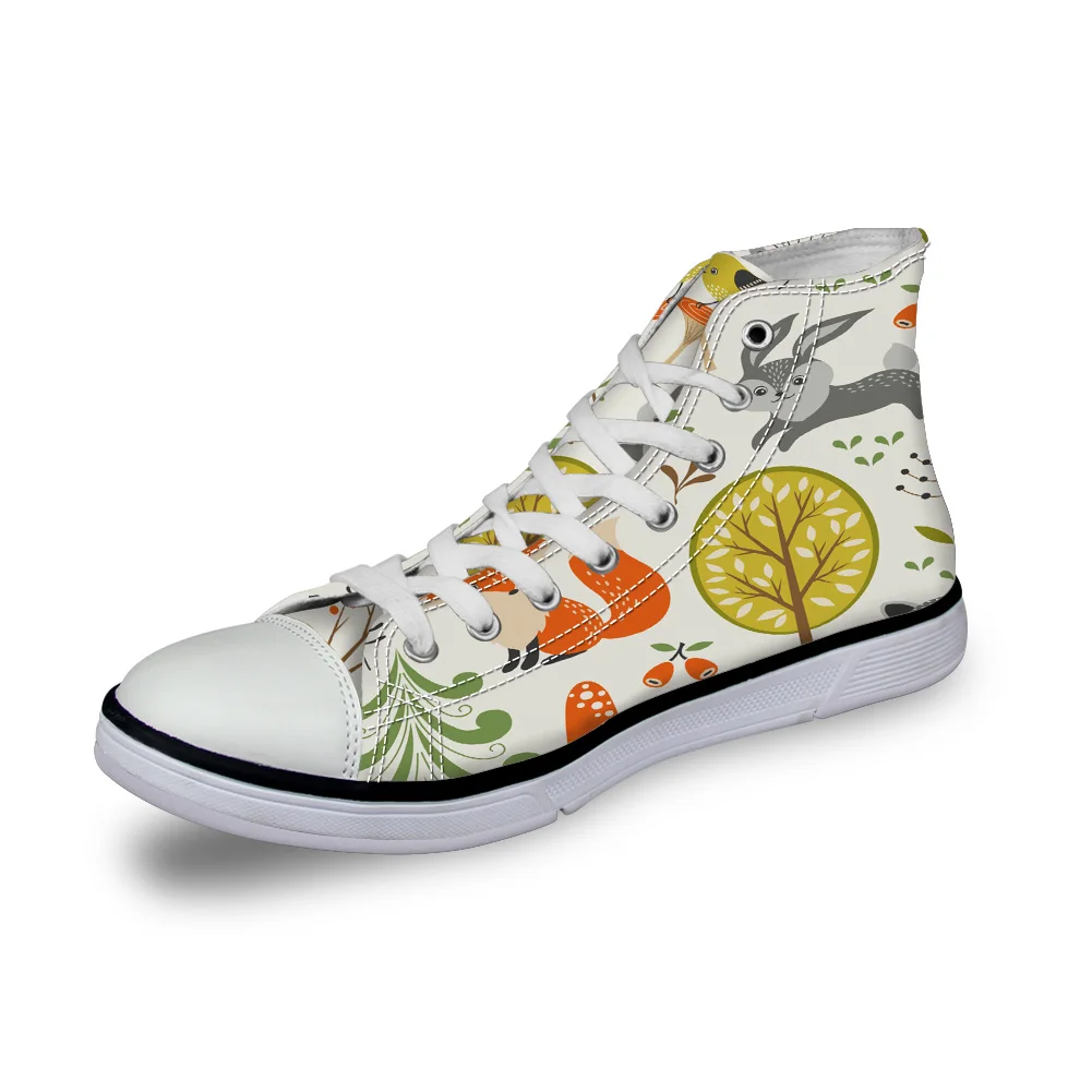 WHEREISART Женская полотняная обувь с героями мультфильмов Животные мира высокая