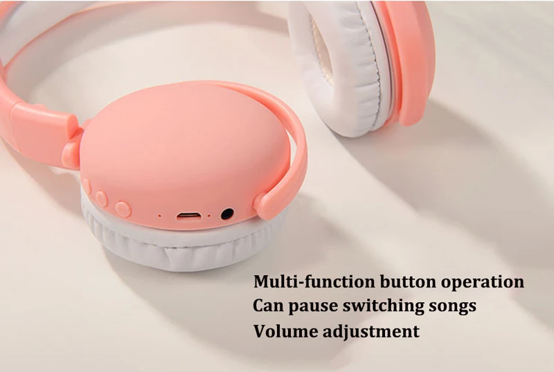 Милые кошачьи ушки беспроводные складывающиеся наушники Bluetooth 5,0 стерео Складная шумоподавление Гарнитура для детей с микрофоном для взрослых детей