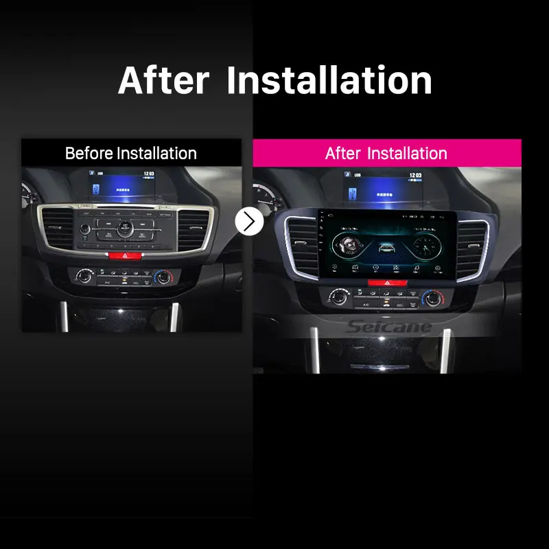 

Seicane 10.1 inch 2din Android 9.1 Car Radio Head Unit GPS for 2013 Honda Accord 9 2.4L High version support Carplay TPMS