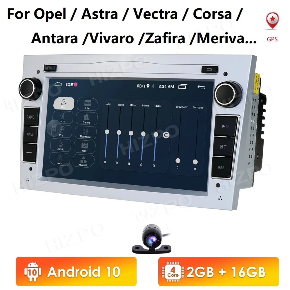 Автомагнитола 2 Din 4G Wi Fi Android 10 для Opel Astra H G J Vectra Antara Zafira Corsa Vivaro Meriva Veda GPS