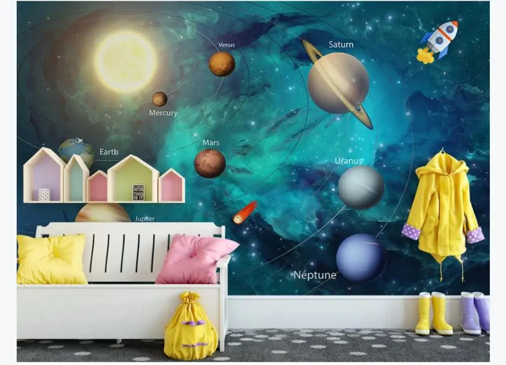 Пользовательские 3D обои космическая Вселенная детская комната звездное небо