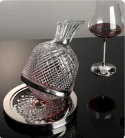 home crystal cut rotary gyro tumbler crystal glass bottle with net red wine bottle decanter