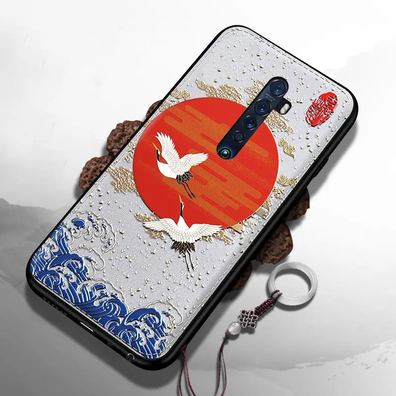 Чехол для OPPO Reno 2 чехол 3D рельефный кожаный HD узор противоударный матовый Reno2