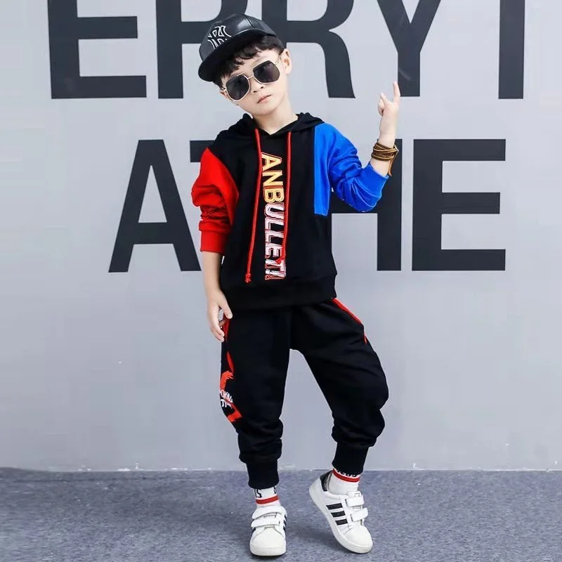 Hip Hop Spring Summer Kids Clothes Suit Baby Boys Sweatshirts + Pants 2pcs/Set Kids Teenage Top Sport Children's Day Gift Formal
