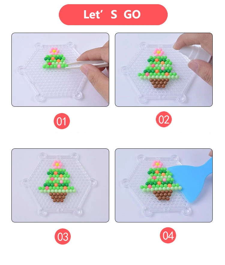 DIY липкие водные Волшебные бусины, наборы игрушек для детей, набор формы в виде животного, ручная работа, 3D бусины, Обучающие головоломки, игрушки для детей