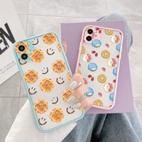 cute donuts fried eggs candy phone case for iphone 7 8 6s plus se2020 11 12 13 pro max xs max x xr hard matte shockproof cover