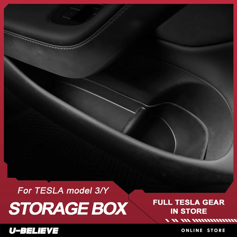 

For Tesla Model 3 Y Car Accessories Interior Decoration Auto Door Parts Storage Organizer Tray TPE Waterproof Box Modification