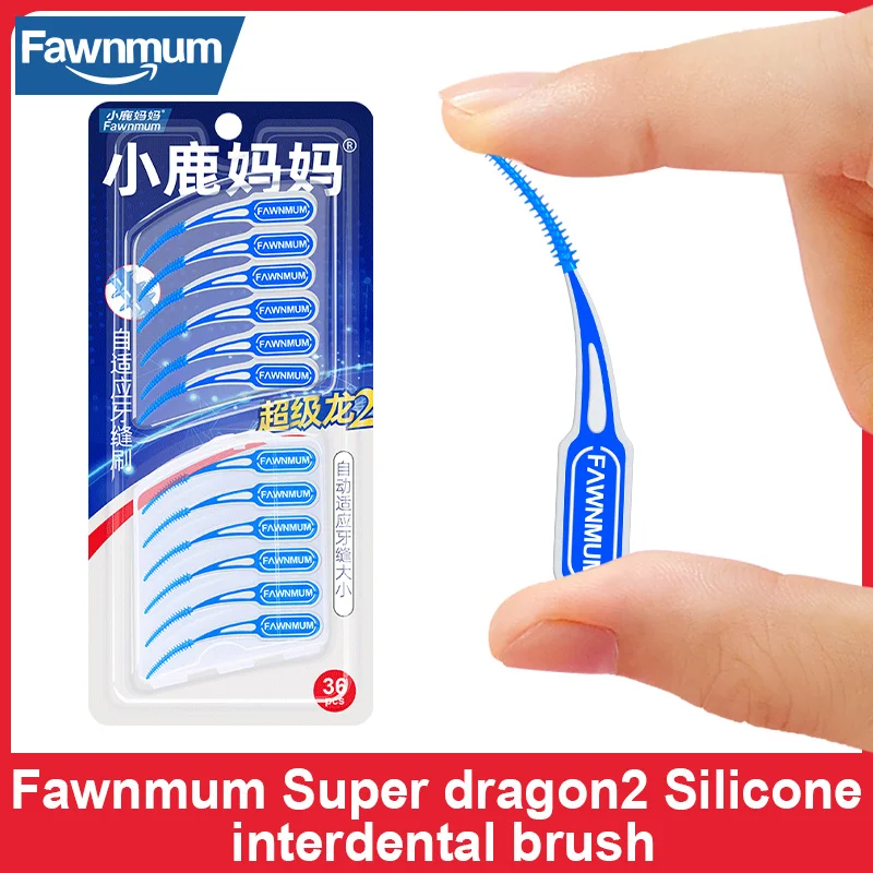 

Fawnmum 36Pcs/set Super Soft Silicone Interdental Brushes Dental Cleaning Brush Toothpicks Teeth Care Dental floss Oral Tools