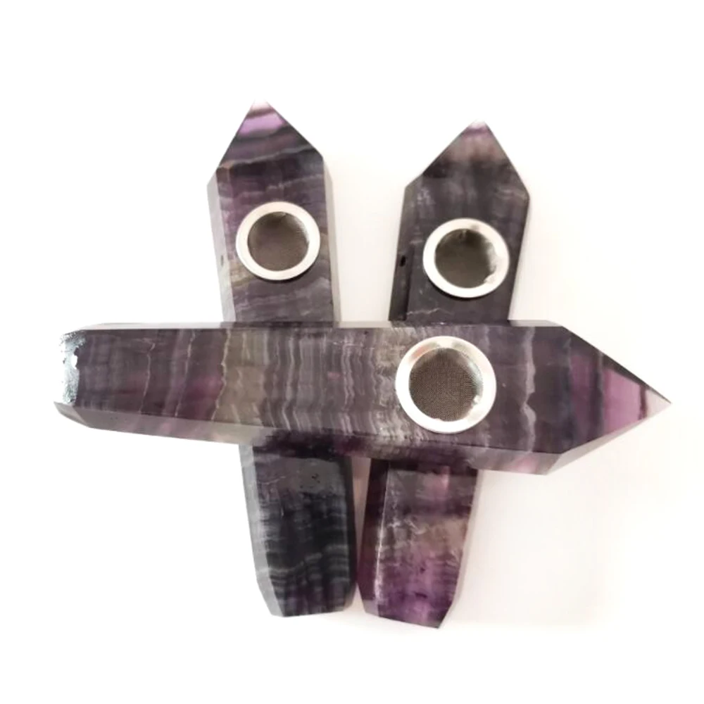 Натуральный флюорит курительная трубка хрустальный камень держатель для табака