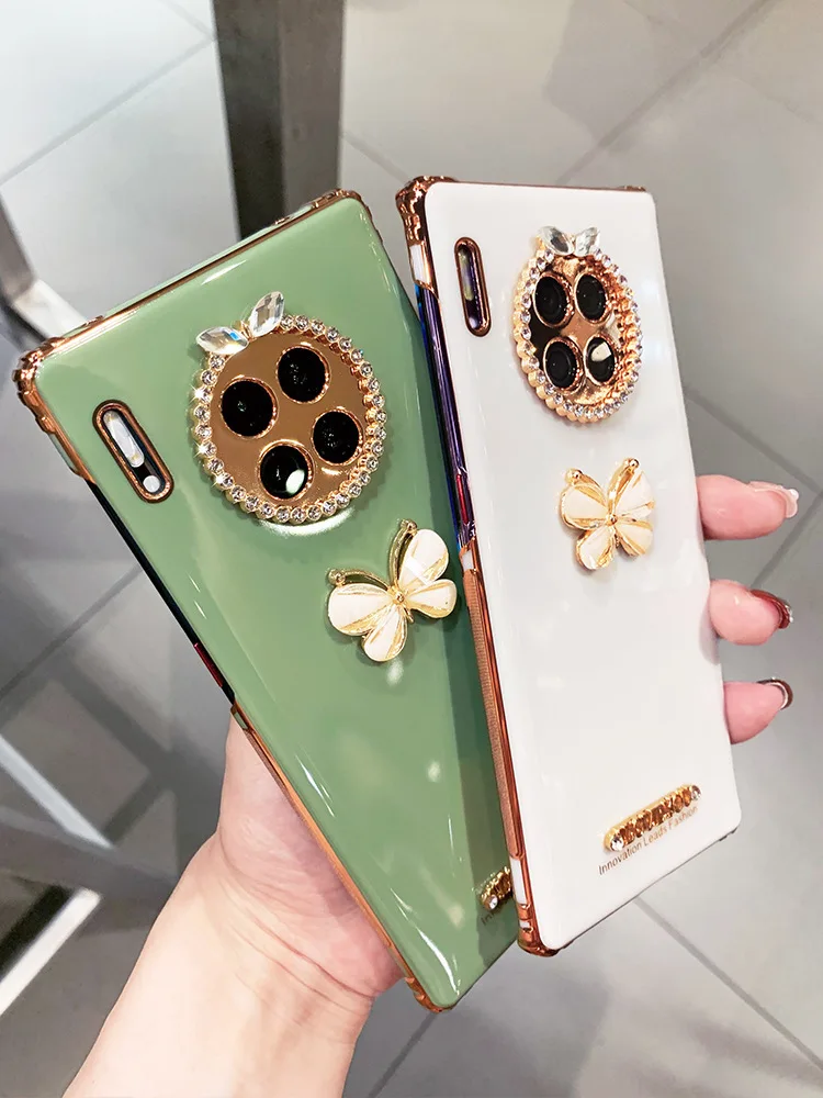 

Rhinestone butterfly Apple 7/8plus mobile phone case transparent glitter 11promax creative xs/xr female max applicable