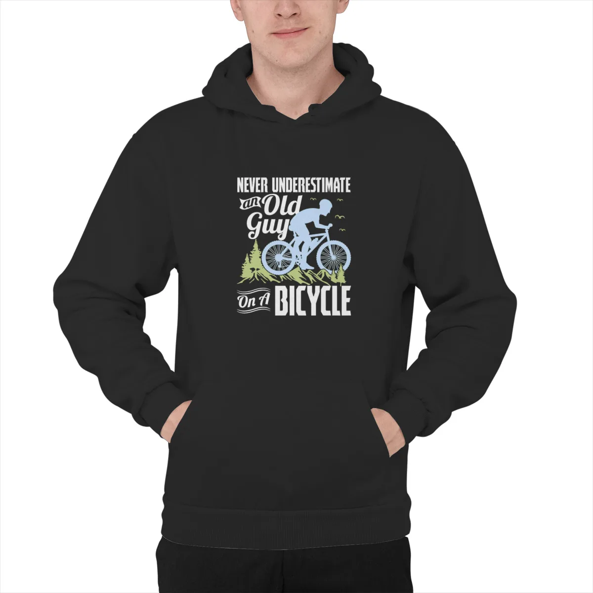 

Never Underestimate An Old Guy On A Bicycle ShirtPrint Fashion PlushLining Hood 90s Aesthetic Men Clothing 98068