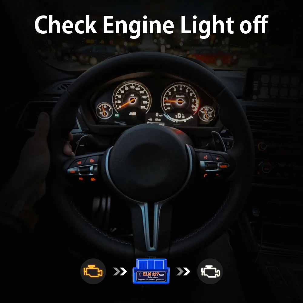 Bluetooth ELM327 V2.1 для iPhone бесплатное обновление автомобильный OBD2 сканер Автомобильные