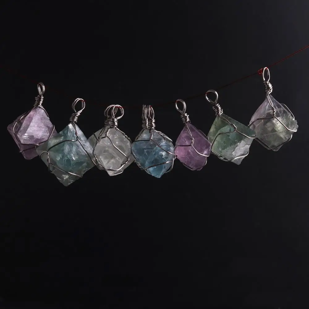 Флюоритовая Подвеска из натурального камня кварцевый амулет маятник рейки