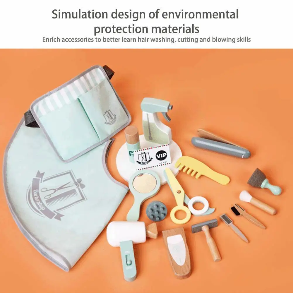 

Детская деревянная имитация макияжа Забавный подарок для парикмахерской детская игрушечная сумка K9Y9