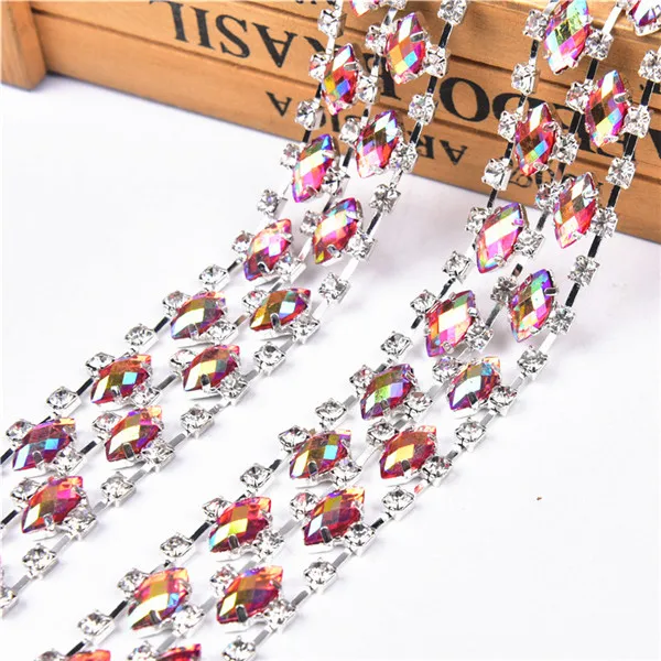 style 5 23mm wide 1 ярд модная свадебная жемчужная кисточка отделка подвеска-кристалл металлическая цепочка для свадебного платья украшение на голову - Цвет: style 5 23mm wide