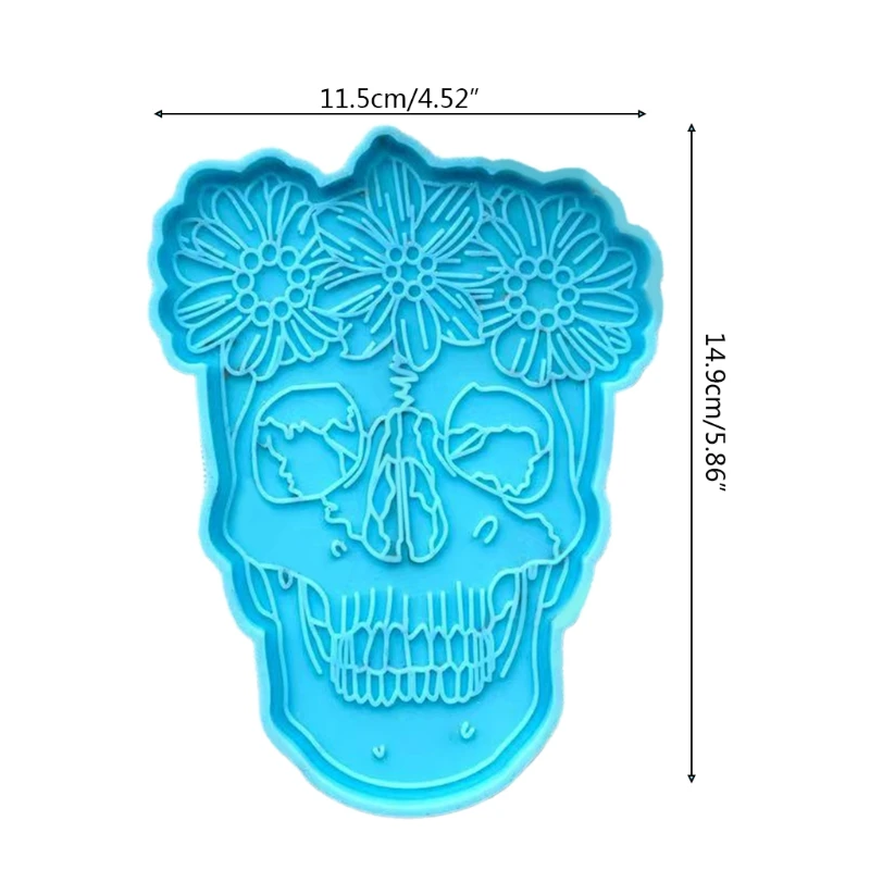 

DIY Crafts Female Skull Coaster Epoxy Resin Mold Cup Mat Casting Silicone Mould