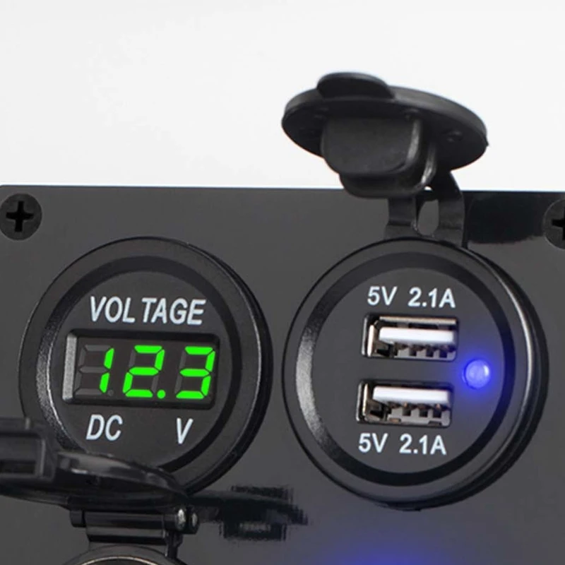 Водонепроницаемый двойной USB разъем зарядное устройство 2.1A &amp с светодиодный