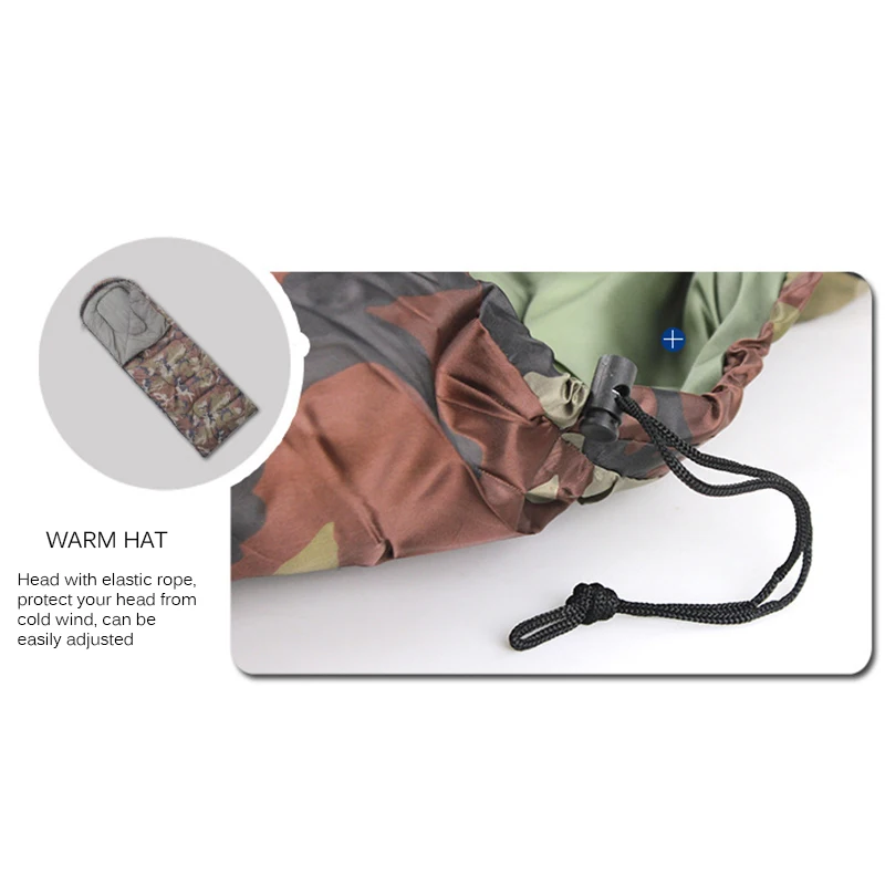 Sleeping Bag Envelope Type Splicing Camouflage Military Portable Outdoor Hiking Ultralight Spring Autumn Camping Bags | Спорт и